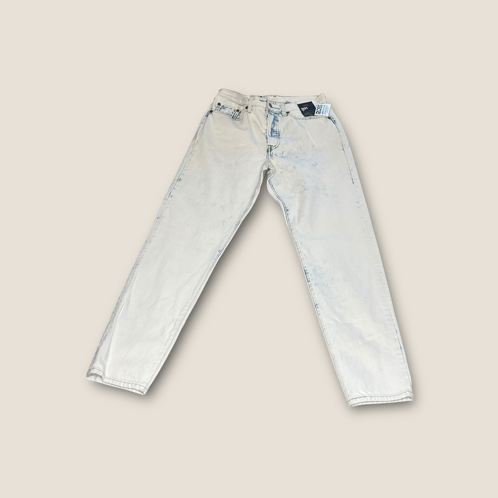 NWT Levis 501 Premium 81 High Rise Loose Tapered Leg Acid Wash Jean Womens 28x31